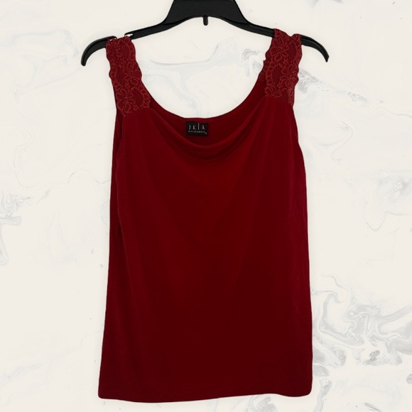 JKLA Tops - Red Lace Strap Blouse